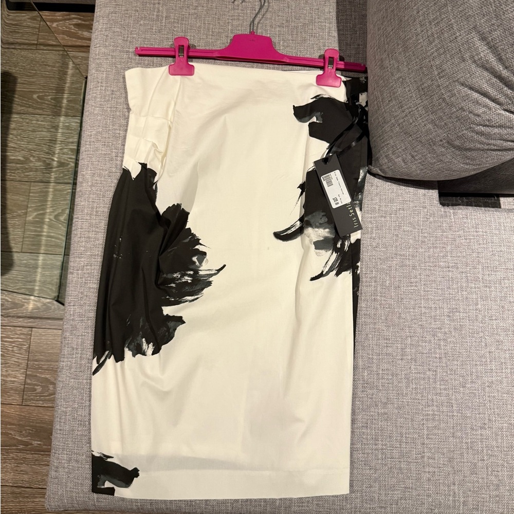 Iris Setlakwe Black and Cream Pencil Skirt